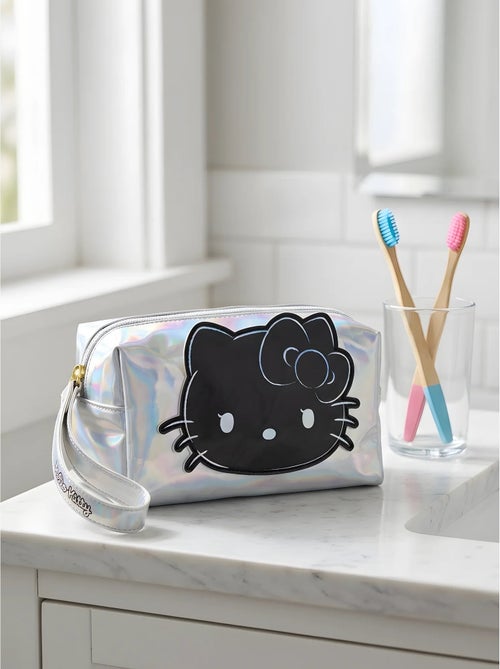 Trousse de toilette holographique simili cuir hello kitty sanrio - Kiabi