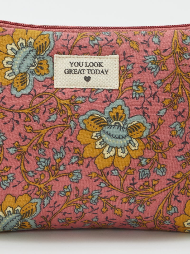 Trousse de toilette imprimé Rose - Kiabi