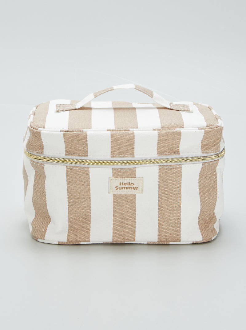 Trousse de toilette imprimée rayé Beige - Kiabi