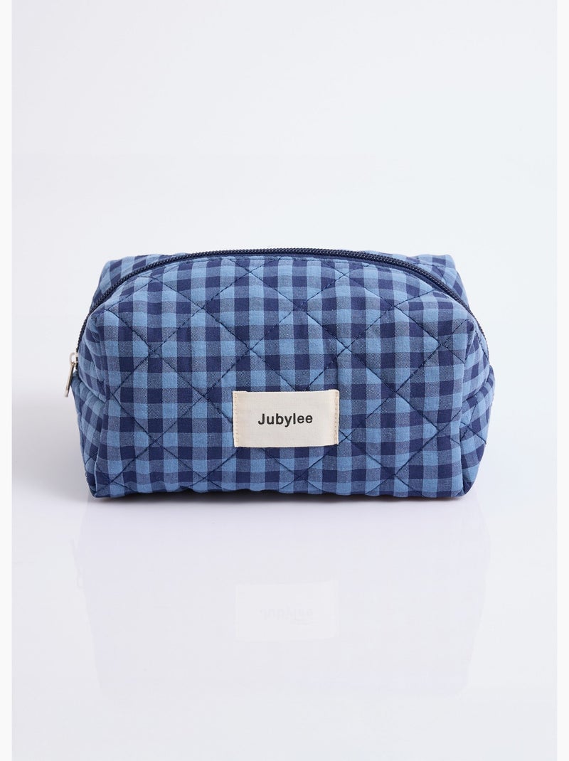 Trousse de toilette matelassée carreaux - AFIBEL Bleu - Kiabi