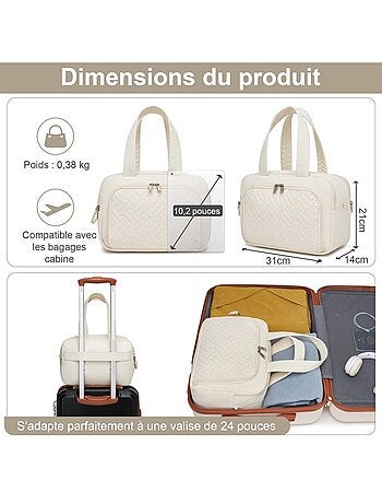 Trousse de toilette matelassée déperlante grande capacité 31x21x14 cm - kono