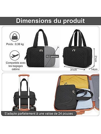 Trousse de toilette matelassée déperlante grande capacité 31x21x14 cm - kono
