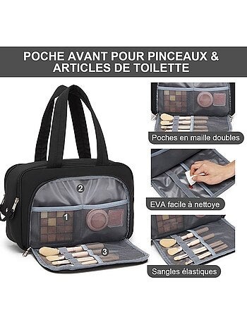 Trousse de toilette matelassée déperlante grande capacité 31x21x14 cm - kono
