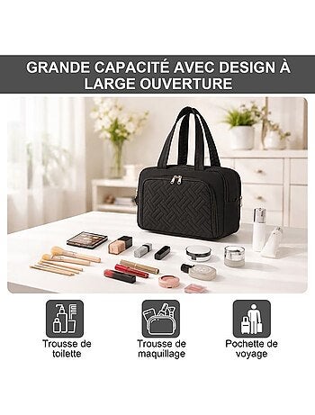 Trousse de toilette matelassée déperlante grande capacité 31x21x14 cm - kono