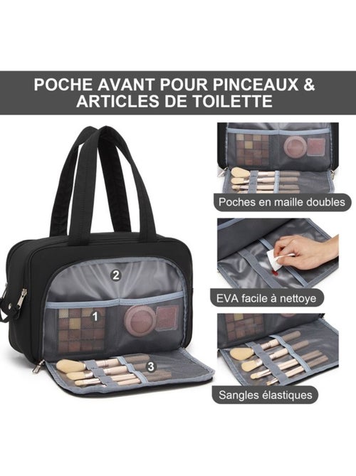 Trousse de toilette matelassée déperlante grande capacité 31x21x14 cm - kono - Kiabi Trousse de toilette matelassée déperlante grande capacité 31x21x14 cm - kono - Kiabi