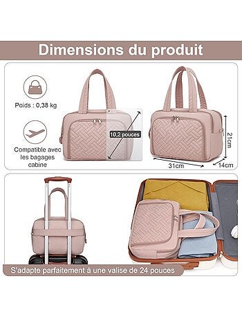 Trousse de toilette matelassée déperlante grande capacité 31x21x14 cm - kono
