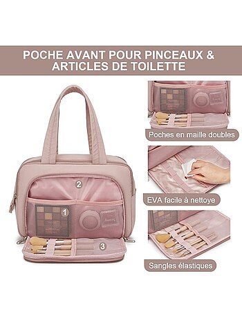 Trousse de toilette matelassée déperlante grande capacité 31x21x14 cm - kono