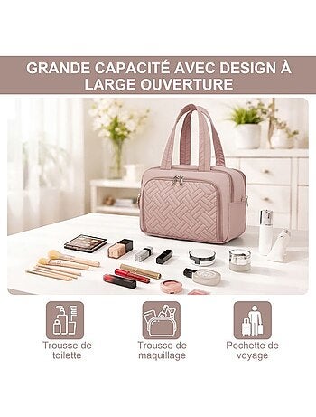 Trousse de toilette matelassée déperlante grande capacité 31x21x14 cm - kono
