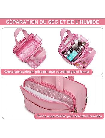 Trousse de toilette matelassée déperlante grande capacité 31x21x14 cm - kono