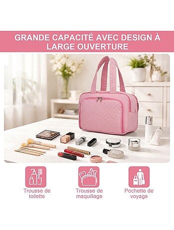 Trousse de toilette matelassée déperlante grande capacité 31x21x14 cm - kono