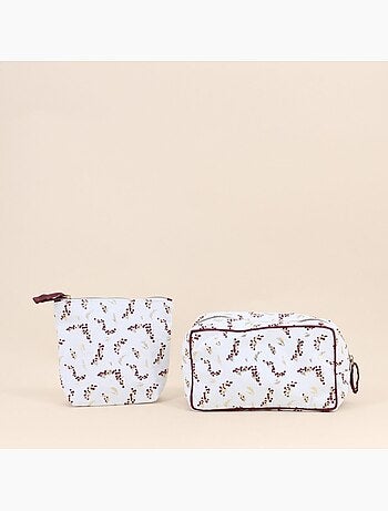 Trousse de toilette motifs fleuris 24x13cm