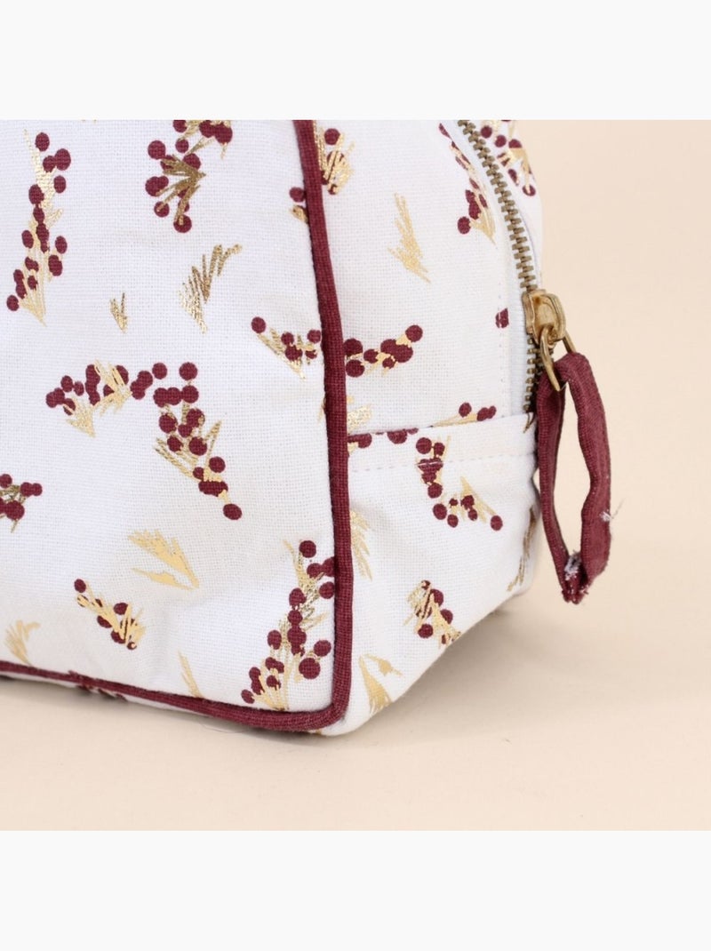 Trousse de toilette motifs fleuris 24x13cm Beige - Kiabi