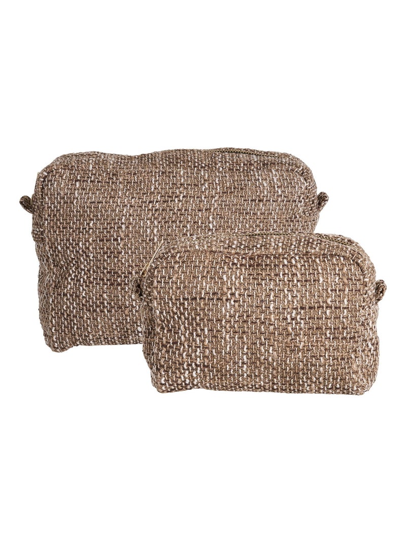 Trousse de toilette Safi - Trousse de toilette, lot de 2, marron Marron - Kiabi