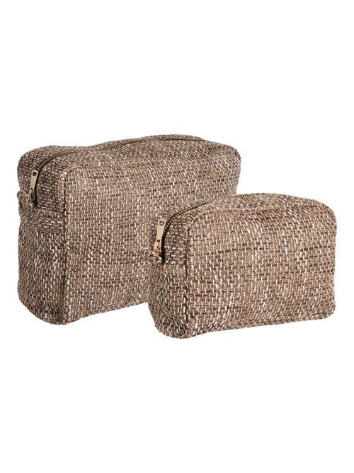 Trousse de toilette Safi - Trousse de toilette, lot de 2, marron - Kiabi
