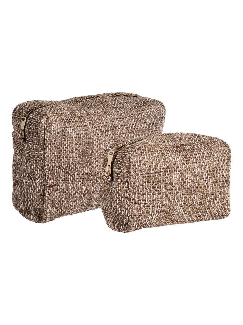 Trousse de toilette Safi - Trousse de toilette, lot de 2, marron Marron - Kiabi