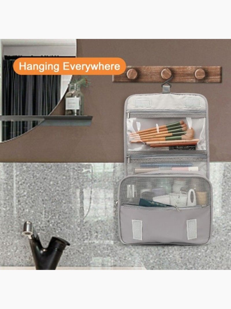Trousse de toilette semi-rigide imperméable avec crochet 24x9x20 cm - kono Gris - Kiabi