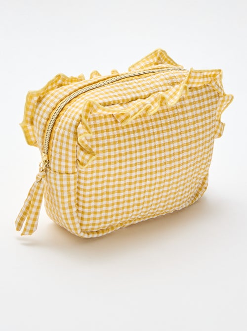 Trousse de toilette vichy avec volants - Kiabi