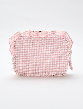 Trousse de toilette vichy avec volants