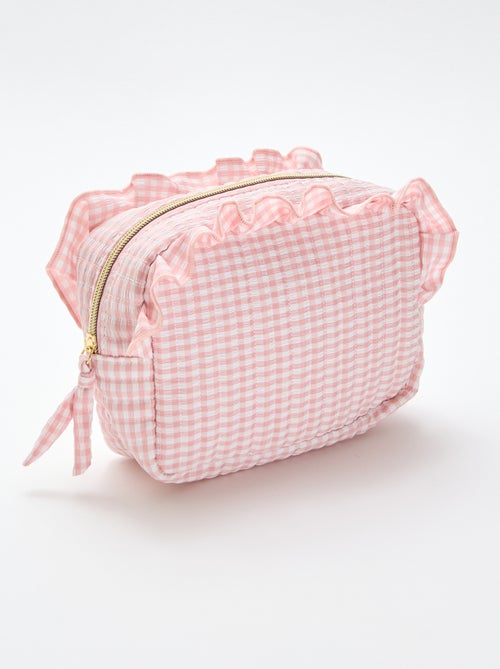Trousse de toilette vichy avec volants - Kiabi