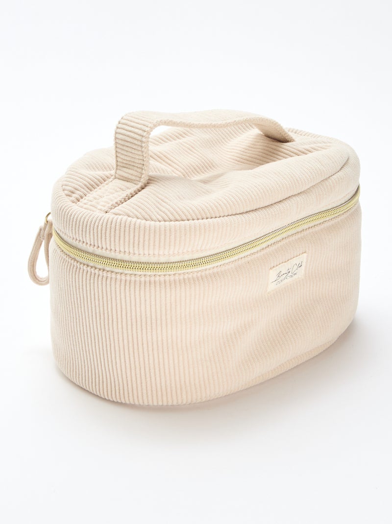 Trousse de toilettes - Vanity - matière côtelée Beige - Kiabi