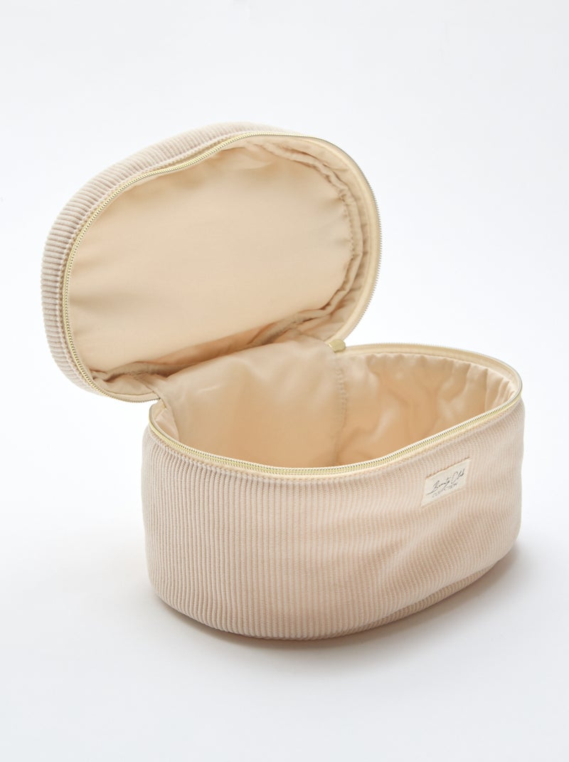 Trousse de toilettes - Vanity - matière côtelée Beige - Kiabi