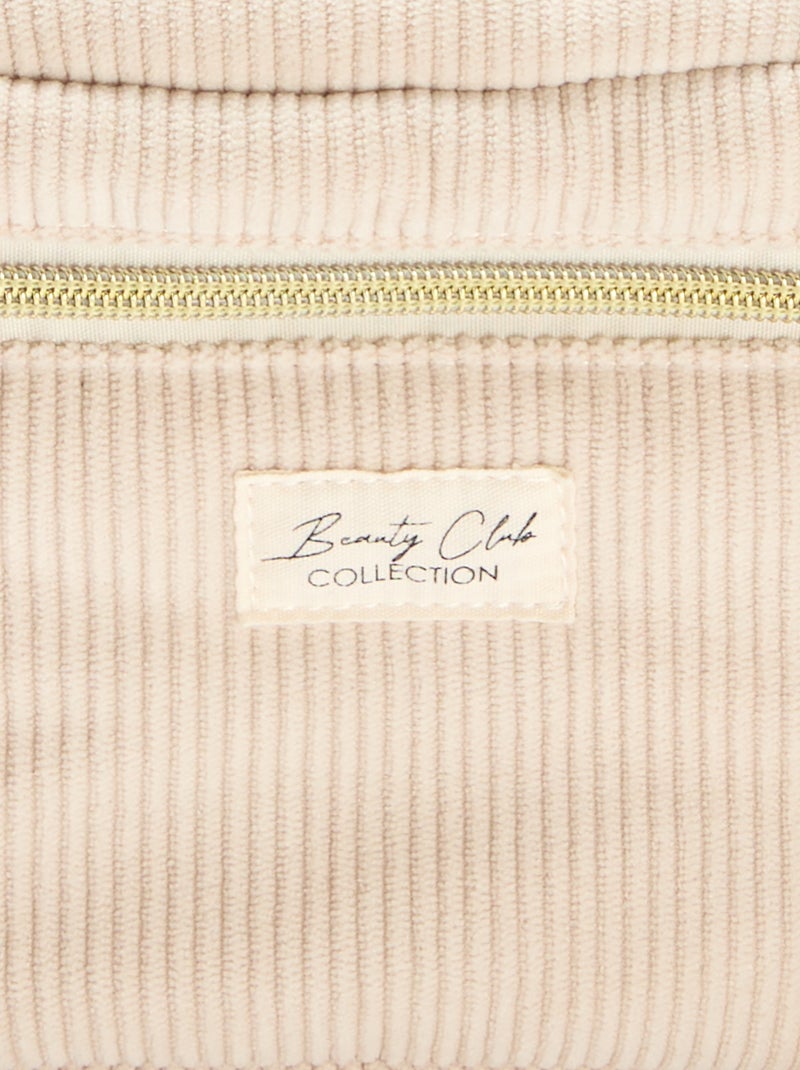 Trousse de toilettes - Vanity - matière côtelée Beige - Kiabi