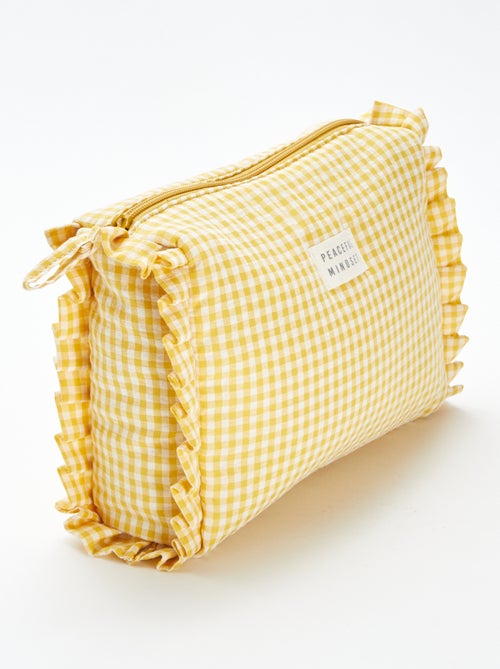 Trousse de toilettes vichy à froufrous - Kiabi