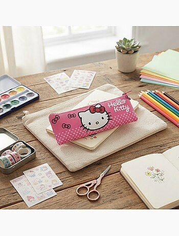 Trousse d'école plate hello kitty