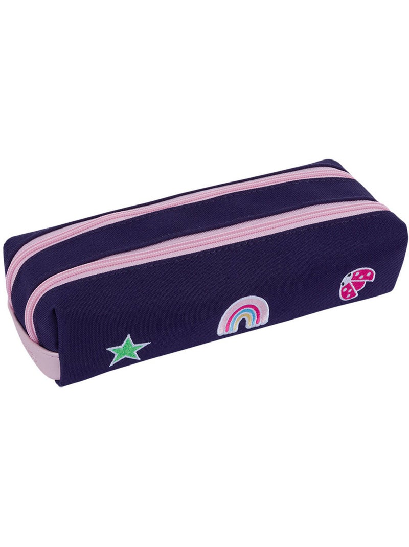 Trousse – Double 21,5 CM - Collection Scolaire 2027 – Tann's Violet foncé - Kiabi