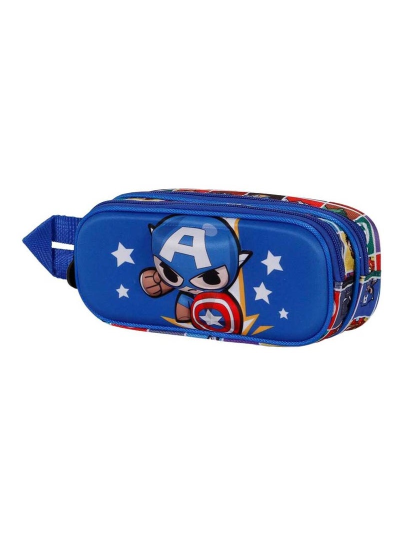 Trousse Double 3D - Captain America Punch - Bleu - Taille Unique Bleu - Kiabi