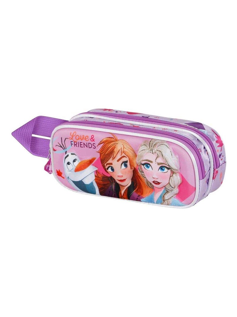 Trousse Double 3D - Disney La Reine des Neiges 2 (Frozen) Friends - Fuchsia - Taille Unique Rose fushia - Kiabi