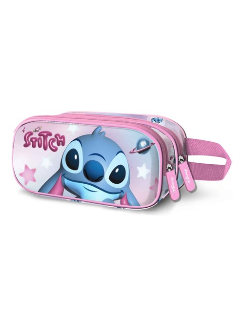 Trousse Double 3D - Disney Lilo et Stitch Cosmic - Rose - Taille Unique - Kiabi