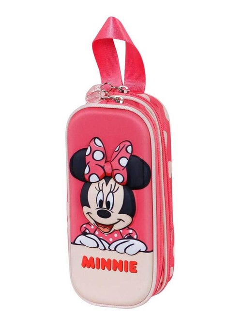 Trousse Double 3D - Disney Minnie Mouse Bobblehead - Rose - Taille Unique - Kiabi