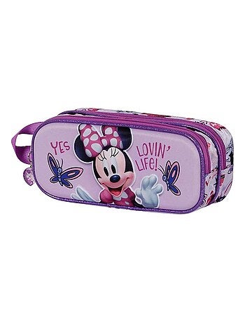 Trousse Double 3D - Disney Minnie Mouse Butterflies - Lilas - Taille Unique