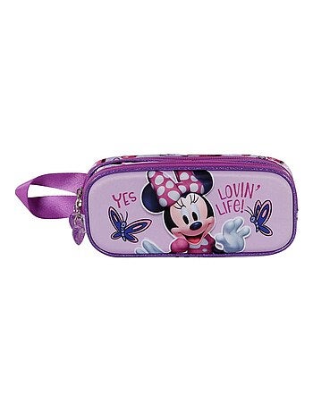 Trousse Double 3D - Disney Minnie Mouse Butterflies - Lilas - Taille Unique