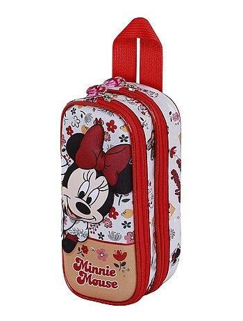 Trousse Double 3D - Disney Minnie Mouse Flowered - Rouge - Taille Unique