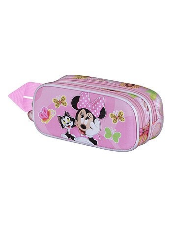 Trousse Double 3D - Disney Minnie Mouse Kitten - Rose - Taille Unique