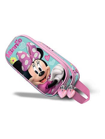 Trousse Double 3D - Disney Minnie Mouse Pose - Rose - Taille Unique