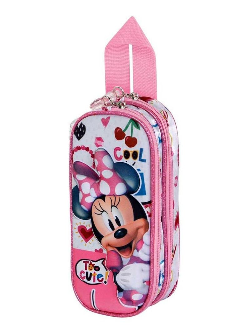 Trousse Double 3D - Disney Minnie Mouse Too Cute - Rose - Taille Unique Rose - Kiabi