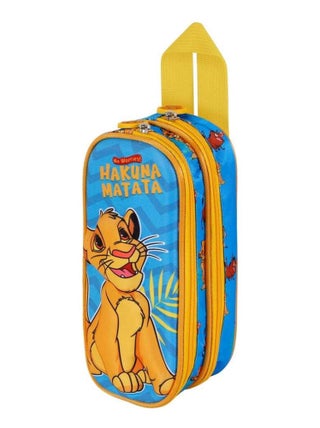 Trousse Double 3D - Disney Roi Lion Hakuna - Bleu - Taille Unique