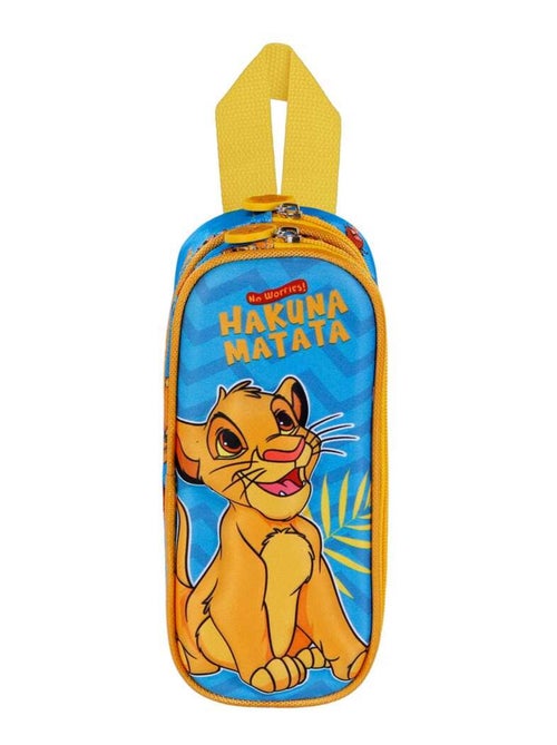 Trousse Double 3D - Disney Roi Lion Hakuna - Bleu - Taille Unique - Kiabi