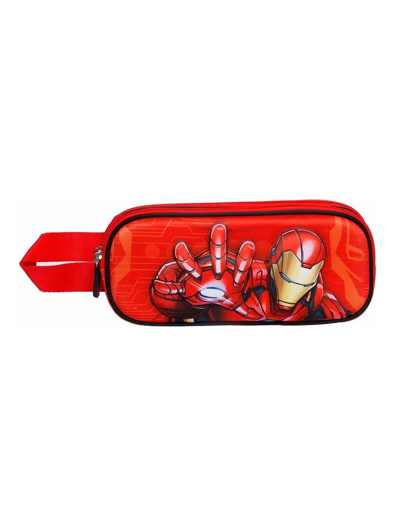 Iron Man 3D Rucksack Für Kinder – Mit Relief, Hauptfach, Netztaschen, 31x26x11 Cm, Mehrfarbig