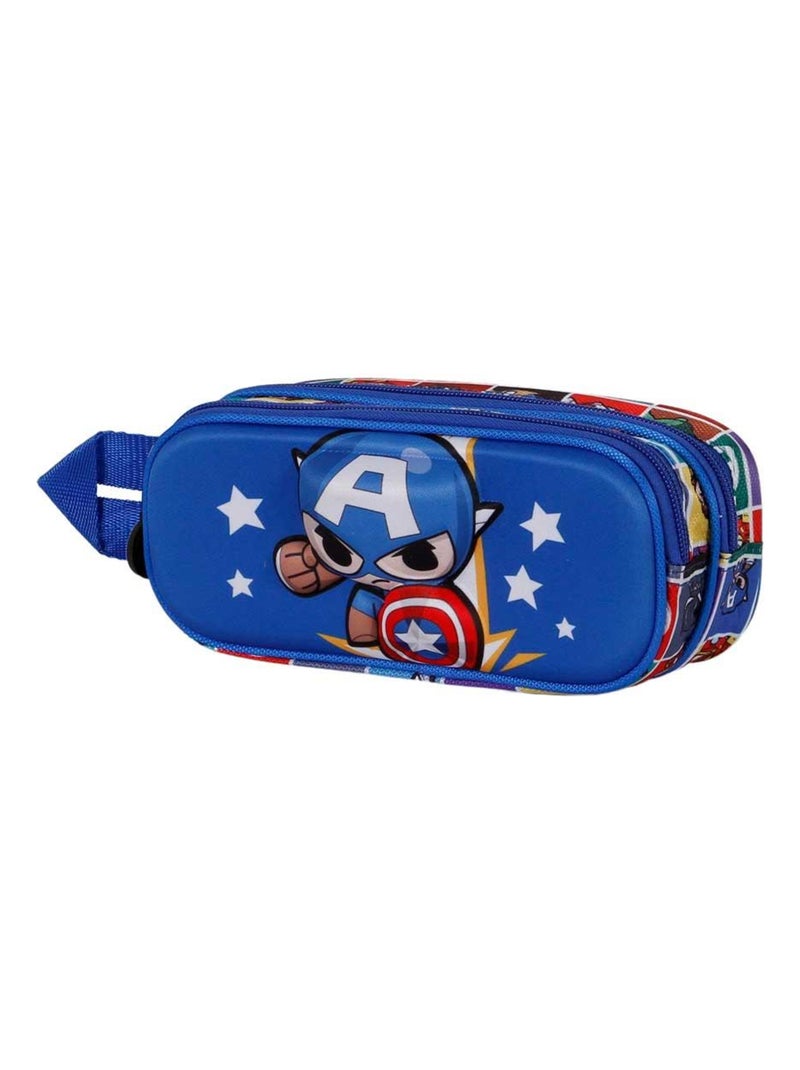 Trousse Double 3D - Marvel Captain America Punch - Bleu - Taille Unique Bleu - Kiabi