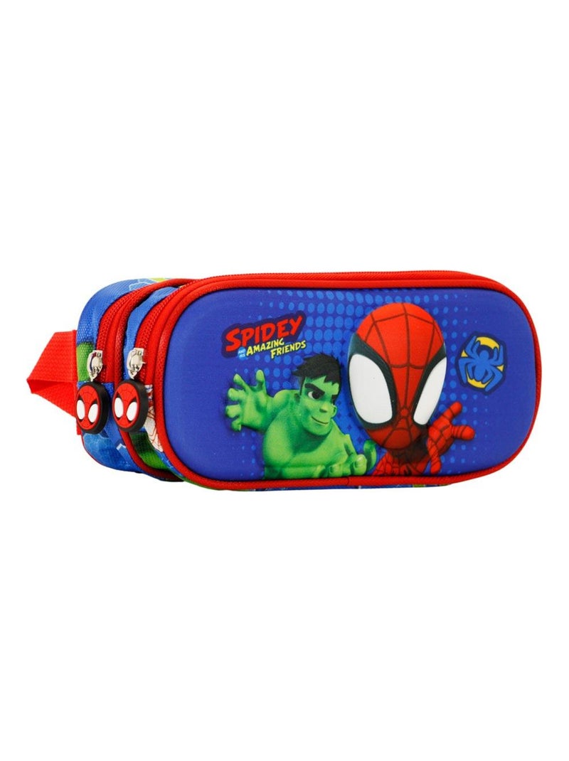 Trousse Double 3D - Marvel Spiderman Circles - Bleu - Taille Unique Bleu - Kiabi