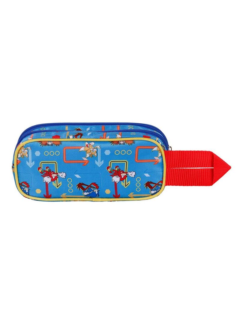 Trousse Scolaire Sonic The Hedgehog 2-en-1 Garçon – Double Compartiment + Pochette Détachable, Licence Officielle