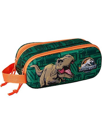 Trousse double 3D Jurassic World à sangle, 2 compartiments zip