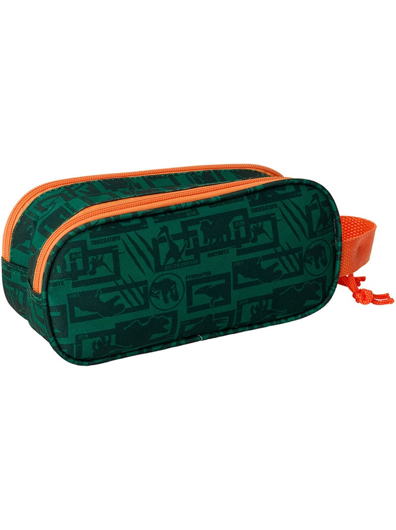 Trousse double 3D Jurassic World à sangle, 2 compartiments zip Vert - Kiabi