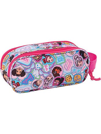 Trousse double Barbie 3D à 2 compartiments zippés avec anse