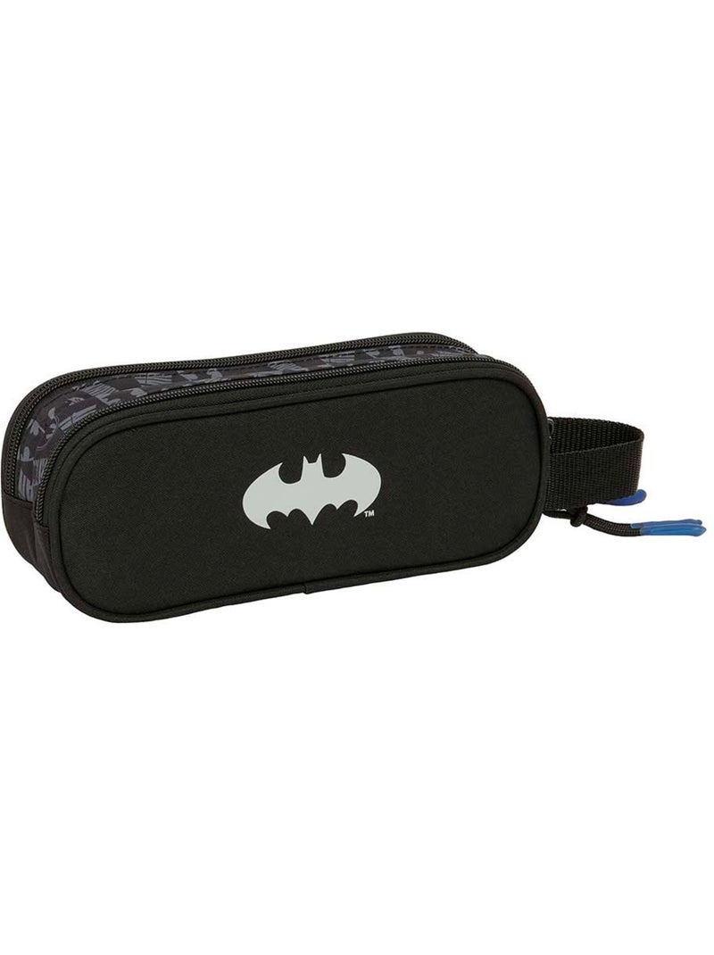 Trousse double Batman avec 2 compartiments et poignée 21x6x8 cm Noir Bleu marine - Kiabi