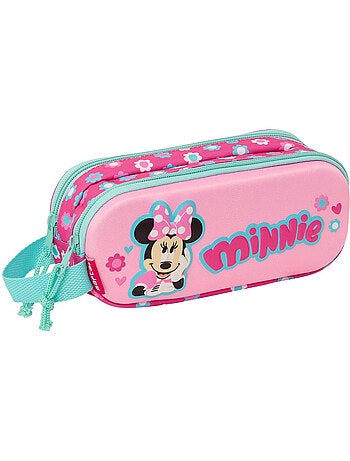 Trousse double compartiment 3D motif floral Minnie